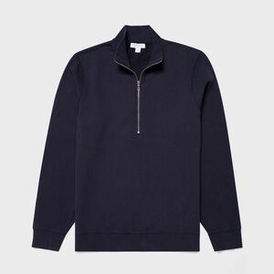 Sunspel Half Zip Loopback Sweatshirt